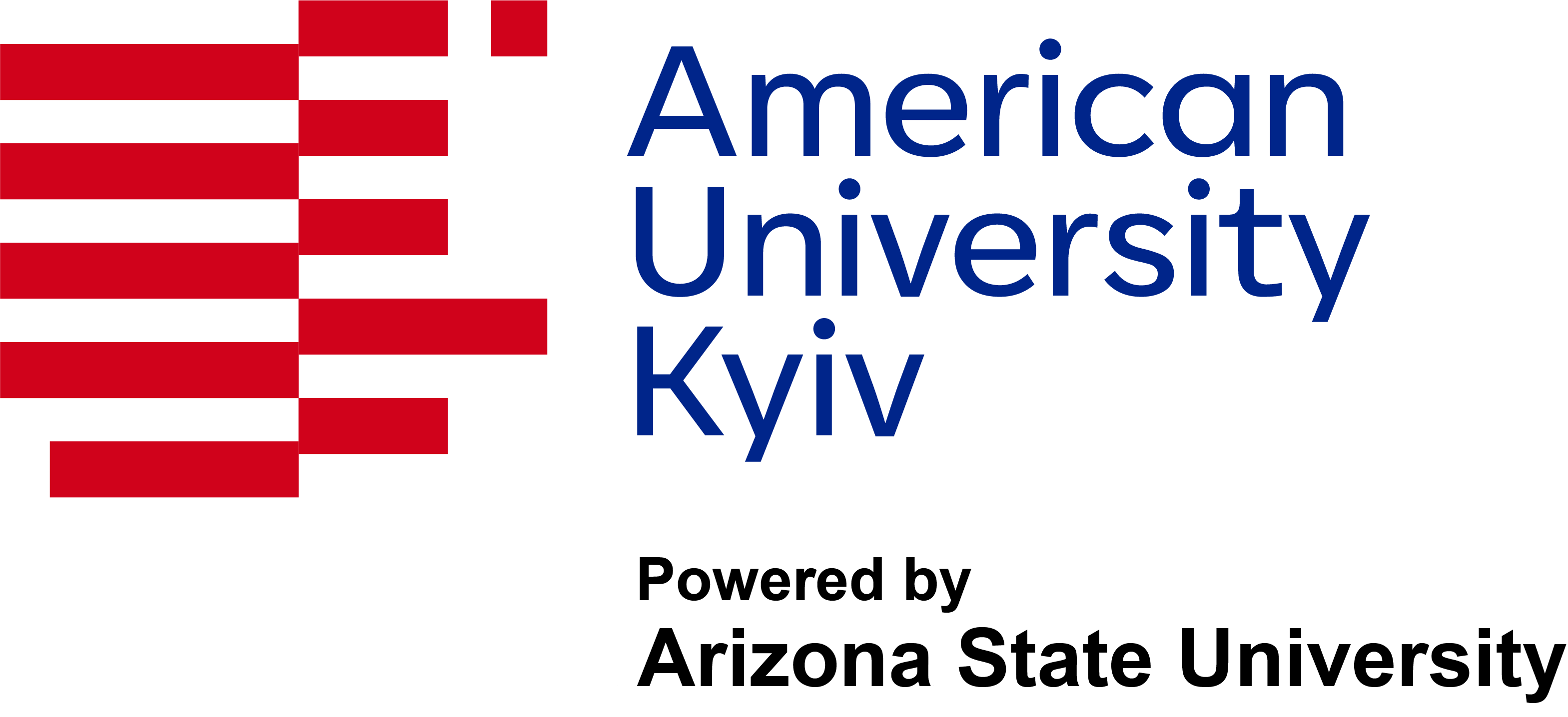 America University Kyiv Powered by Arizona State University Logo